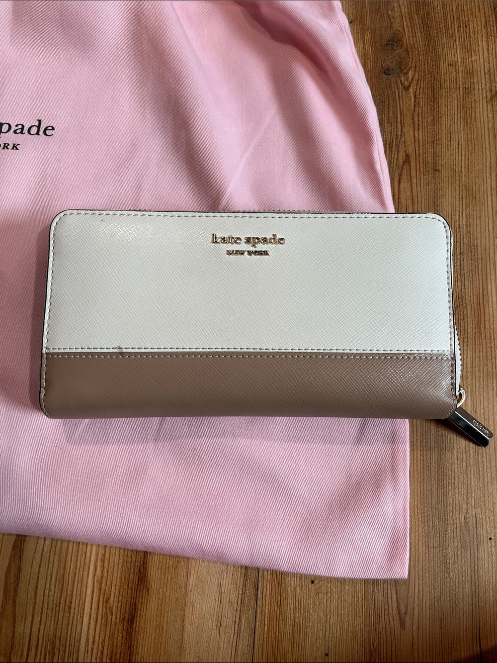 Set/2 KATE SPADE Pocketbook Purse & Matching Wallet Pebbled Leather Tri-Color - Picture 2 of 16